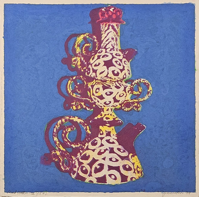 Robert Jursinski, Mad Hatter Tea Set, 1994, pigmented paper pulp painting